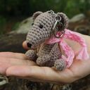 BEŻOWY SZCZUREK - brelok, zawieszka do torby, plecaka, kluczy