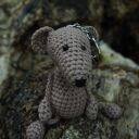 BEŻOWY SZCZUREK - brelok, zawieszka do torby, plecaka, kluczy