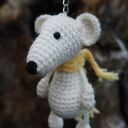 BIAŁY SZCZUR - brelok, zawieszka do torby, plecaka, kluczy