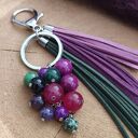 Brelok z kamieniami naturalnymi - Lavender III