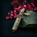 Brelok wire wrapping z tygrysim okiem
