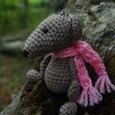 BEŻOWY SZCZUREK - brelok, zawieszka do torby, plecaka, kluczy