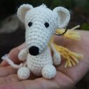 BIAŁY SZCZUR - brelok, zawieszka do torby, plecaka, kluczy