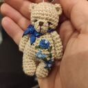 Breloczek Miś Blue Flower ze szkatułką