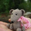 BEŻOWY SZCZUREK - brelok, zawieszka do torby, plecaka, kluczy