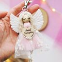 Makramowy breloczek Anioł Szczęścia | Aniołek na brelok