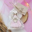 Makramowy breloczek Anioł Szczęścia | Aniołek na szczęście brelok