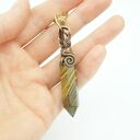 Brelok wire wrapping z tygrysim okiem - miedziany drut jubilerski, oksydowany