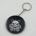 Brelok gotycki z kotem i różami brelok print goth 006