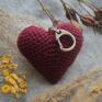 efektowne bordowe serce - walentynkowy brelok prezent dla niej