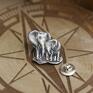 Broszka dwa ze srebra na szczęście sloniki afrykańskie zwierzęta pin