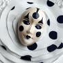 arlekin białe granatowy - broszka z kolekcji masquerade maska