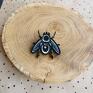 broszki drewniana pin mucha biżuteria ekologiczna ręcznie malowane