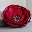 BORDOWA Elegancka broszka przypinka kwiatek do marynarki sukienki, broszka przypinka kwiatek