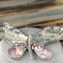 Duża broszka i wisior (2 w 1) - Motyl z tęczową muszlą