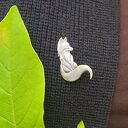 Broszka srebrna - Lisek szary