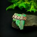 Jaspis cesarski - broszka wire wrapping z miedzią