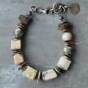 srebrna bransoletka, opal peruwiański