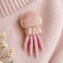 Pastelowa meduza - broszka filcowana