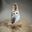 Broszka filcowana - Płomykówka