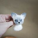 Błękitnooki - broszka filcowana