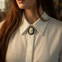 Klasyczna Broszka Cameo z Profilem Kobiety