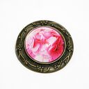 Broszka yenoo - Różowa pelargonia - brąz