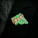 Jaspis cesarski - broszka wire wrapping z miedzią