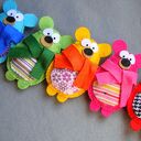 pomarańczowe broszki broszka alfred i kumple