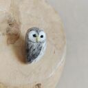 Sówka Puszczyk kreskowany - filcowania broszka