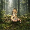 Broszka srebrna z liskiem brązowym