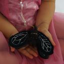 Broszka ręcznie wykonana z aksamitu i koralików - ćma symbol odrodzenia