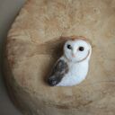 Broszka filcowana - Płomykówka