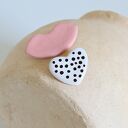 Ceramiczne broszki usta i serce - zestaw 2 szt. handmade