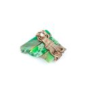 Jaspis cesarski - broszka wire wrapping z miedzią