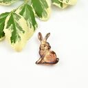 Broszka srebrna z zajączkiem brązowym
