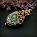 Broszka wire wrapping z kwarcem tytanowym