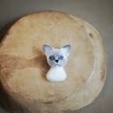 Błękitnooki - broszka filcowana