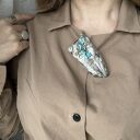 Duża broszka z turkusem - ręcznie robiona biżuteria Louka