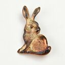 Broszka srebrna z zajączkiem brązowym