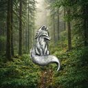 Broszka srebrna - Lisek szary