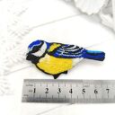 Broszka sikorka niebieska handmade, 7 cm - do płaszcza, marynarki, torby