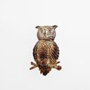 Broszka sowa średnia brąz