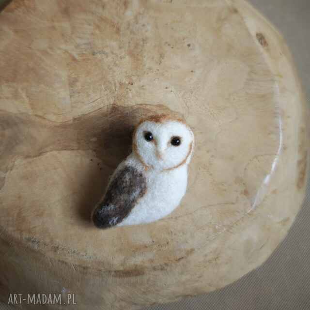 Broszka filcowana - Płomykówka