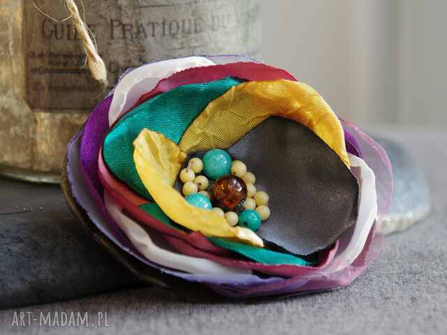 Elegancka broszka przypinka kwiatek do marynarki sukienki, broszka przypinka kwiatek