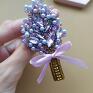 broszki: bukiet lawendy fioletowa biżuteria