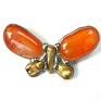 z secesyjna unikat: motyl z brązowym karneolem karneol broszka z kamieni pomysł na prezent