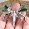 upominki święta broszka kryształ: mały, zielony motyl