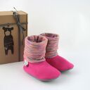 Bambosze z golfem / handmade / różowa tęcza