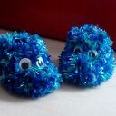 Buciki Zwierzaczki - niebieskie buciki i skarpetki handmade dla newborn